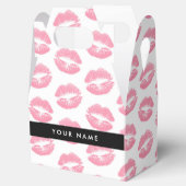 ピンクの唇，キス，口紅，あなたの名前，パーソナライズ フェイバーボックス (オープン)