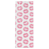 ピンクの唇，キス，口紅，あなたの名前，パーソナライズ ワインギフトバッグ (裏面)