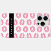 ピンクの唇，キス，口紅，あなたの名前，パーソナライズ Case-Mate iPhoneケース (裏面 (横))
