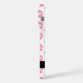 ピンクの唇，キス，口紅，あなたの名前，パーソナライズ iPhoneケース (左側面)