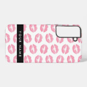 ピンクの唇，キス，口紅，あなたの名前，パーソナライズ SAMSUNG GALAXYケース (裏面横)