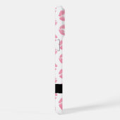 ピンクの唇、キス、口紅、名前、パーソナライズ iPhoneケース (右側面)