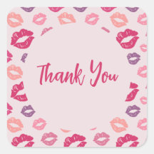 ピンクの唇 グラムパーティー サンクス フェイバーステッカー