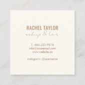 ピンクの唇 | コーヒーブラウンスクエア スクエア名刺 (裏面)