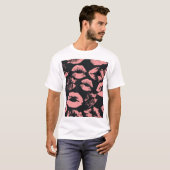 ピンクの唇:シームレスな予測できなヴィンテージ Tシャツ (正面フル)