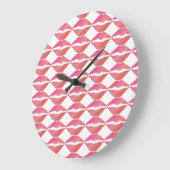 ピンクの唇 ラージ壁時計 (傾斜)