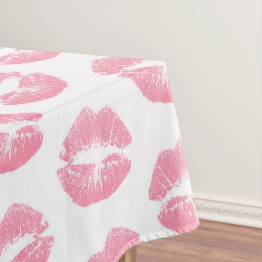 ピンクの唇、唇のパターン、ピンクの口紅、キス テーブルクロス (インサイチュ)
