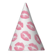 ピンクの唇、唇のパターン、ピンクの口紅、キス パーティーハット (右)