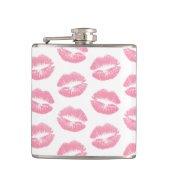 ピンクの唇、唇のパターン、ピンクの口紅、キス フラスク (正面)