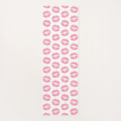 ピンクの唇、唇のパターン、ピンクの口紅、キス ヨガマット (裏面)