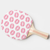 ピンクの唇、唇のパターン、ピンクの口紅、キス 卓球ラケット (横)
