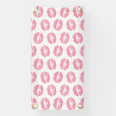 ピンクの唇、唇のパターン、ピンクの口紅、キス 横断幕 (縦)