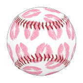 ピンクの唇、唇のパターン、ピンクの口紅、キス 野球ボール (裏面)