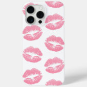 ピンクの唇、唇のパターン、ピンクの口紅、キス Case-Mate iPhoneケース (裏面)