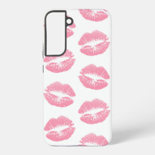 ピンクの唇、唇のパターン、ピンクの口紅、キス SAMSUNG GALAXY S22+ケース