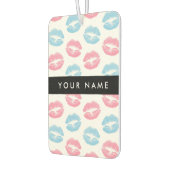 ピンクの唇、青の唇、キス、名前、パーソナライズ カーエアーフレッシュナー (左)