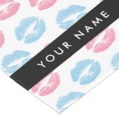 ピンクの唇、青の唇、キス、名前、パーソナライズ ショートテーブルランナー (コーナー)