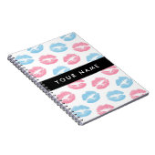 ピンクの唇、青の唇、キス、名前、パーソナライズ ノートブック (右側)