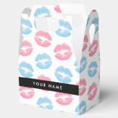 ピンクの唇、青の唇、キス、名前、パーソナライズ フェイバーボックス (オープン)