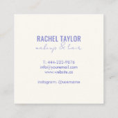 ピンクの唇 | 青クール化粧スクエア スクエア名刺 (裏面)