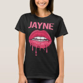 ピンクの唇 – Jayne Name Tシャツ (正面)