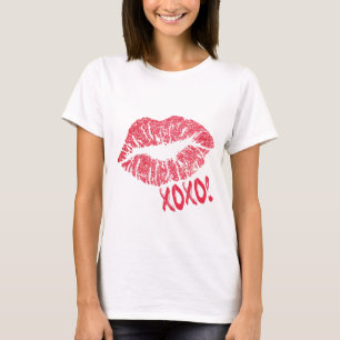 ピンクの唇XOXO メイクアップアーティスト Tシャツ