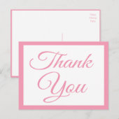 ピンクの喜びありがとうあいさつ葉書 ポストカード (正面/裏面)