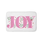 ピンクの喜びとベリーのクリスマスホリデー バスマット (正面)
