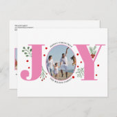 ピンクの喜びと果実クリスマスの休日の写真 ポストカード (正面/裏面)