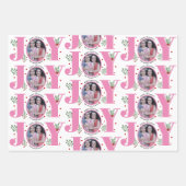 ピンクの喜びと果実クリスマスの休日の写真 ラッピングペーパーシート (正面2)