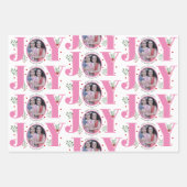 ピンクの喜びと果実クリスマスの休日の写真 ラッピングペーパーシート (正面)