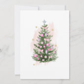 ピンクの喜びのクリスマスベビーシャワーの小さなバンドル 招待状 (裏面)