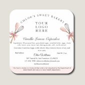 ピンクの器具コテージ法ベーカリー具材ラベル スクエアシール