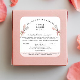 ピンクの器具コテージ法ベーカリー具材ラベル スクエアシール