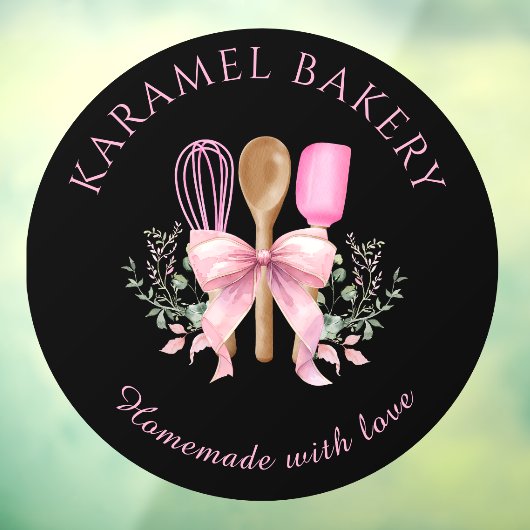 ピンクの器具ベーカリー料理ウィンドウの固定 ウィンドウサイン (シート3)