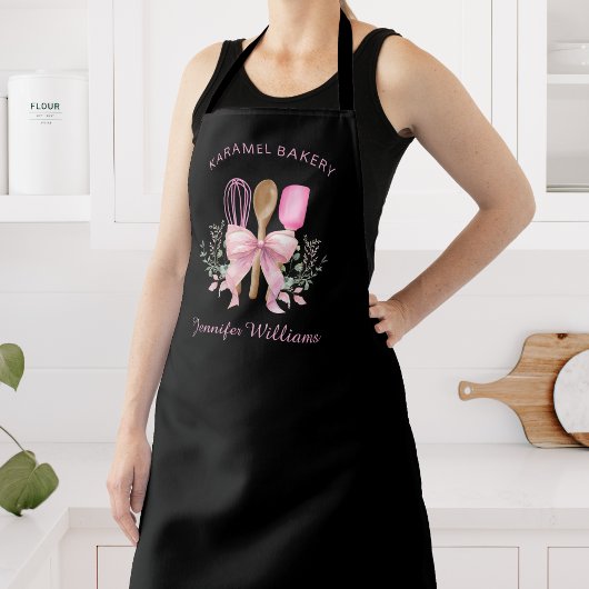 ピンクの器料理パティシシェフ エプロン