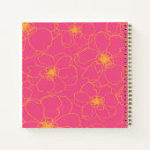 ピンクの四角いノート/ジャーナル ノートブック (裏面)