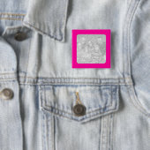 ピンクの四角い写真ボタン 缶バッジ (インサイチュ)