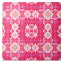 ピンクの四角い抽象芸術フローラベビーガールパターン