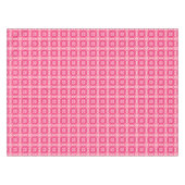 ピンクの四角い抽象芸術フローラベビーガールパターン テーブルクロス (正面(横))