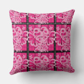 ピンクの四角形と編組フローラ枕 クッション (裏面)
