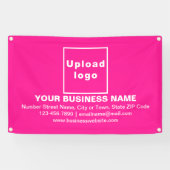 ピンクの四角形にセンターアラインのビジネスブランド 横断幕 (横)