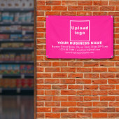 ピンクの四角形にセンターアラインのビジネスブランド 横断幕