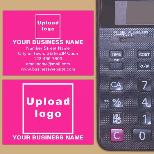 ピンクの四角形エンクロージャカード上のビジネスブランド エンクロージャーカード