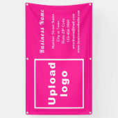 ピンクの四角形バナーのビジネスブランド 横断幕 (縦)