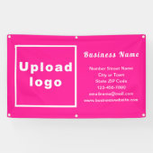 ピンクの四角形バナーのビジネスブランド 横断幕 (横)