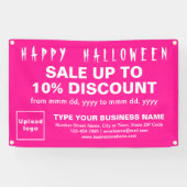 ピンクの四角形バナーのビジネス向けハロウィーン販売 横断幕 (横)