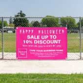 ピンクの四角形バナーのビジネス向けハロウィーン販売 横断幕 (インサイチュ)