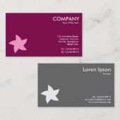 ピンクの回転スターシンボル – 濃い深紅7F0047 名刺 (正面/裏面)