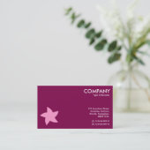 ピンクの回転スターシンボル – 濃い深紅7F0047 名刺 (スタンド正面)